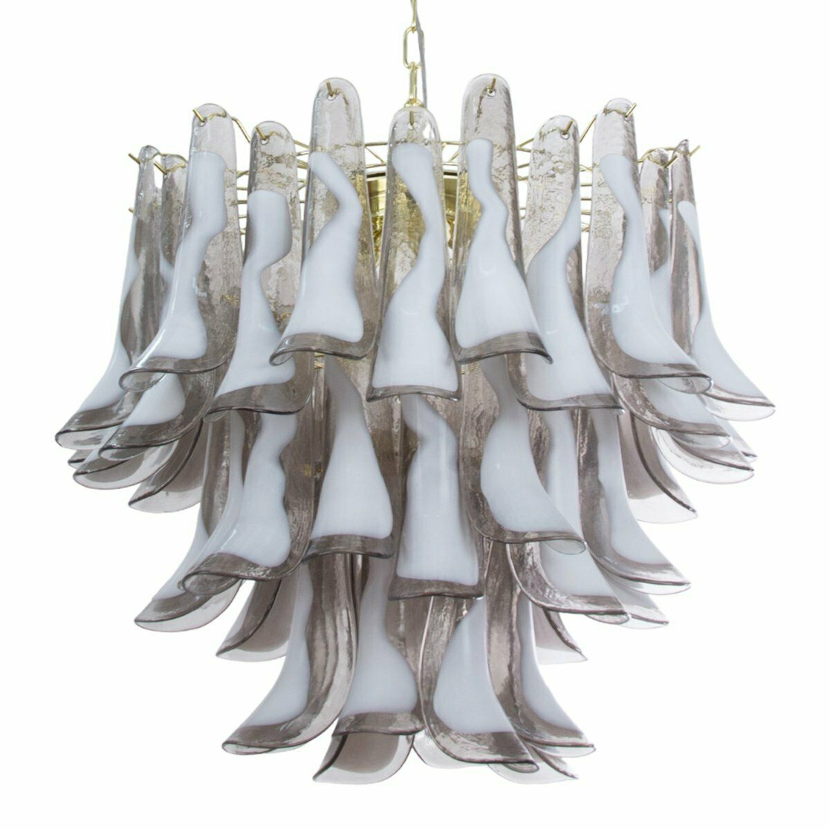 Italian Gray And White Glass Petal Pendant Light, 1990s photo furniture