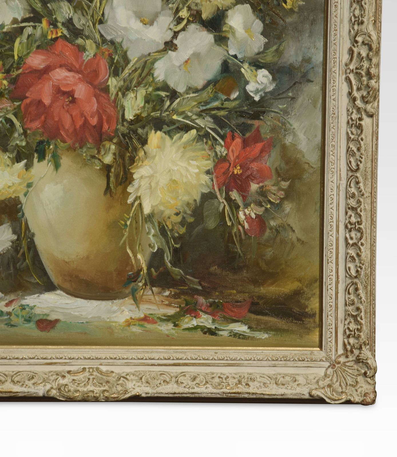 Oil On Canvas Still Life Of Flowers photo for sale