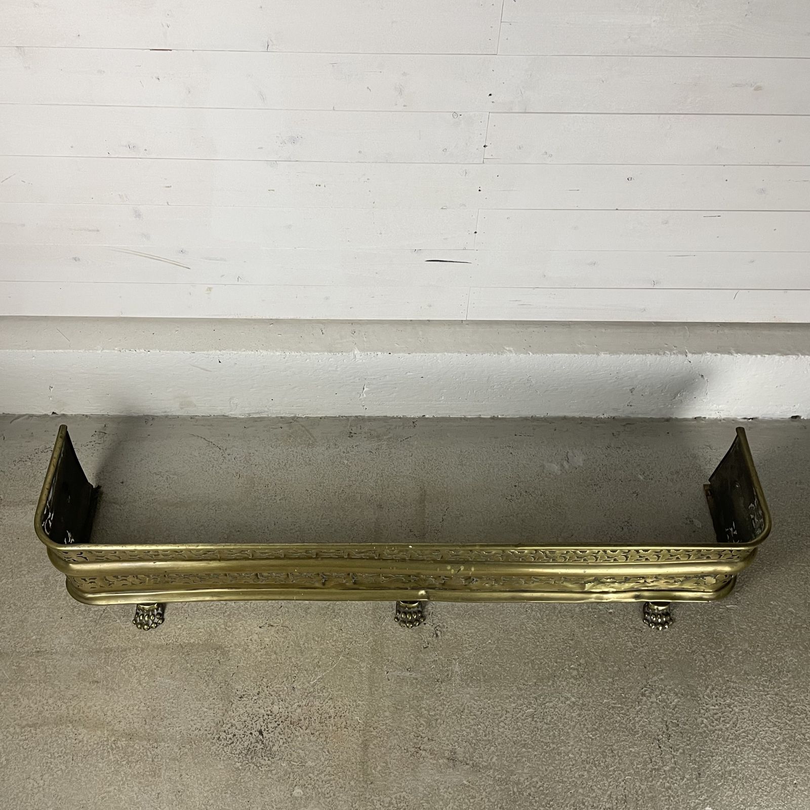 Victorian Brass Fender With Lions Paw Feet photo Home Fixtures