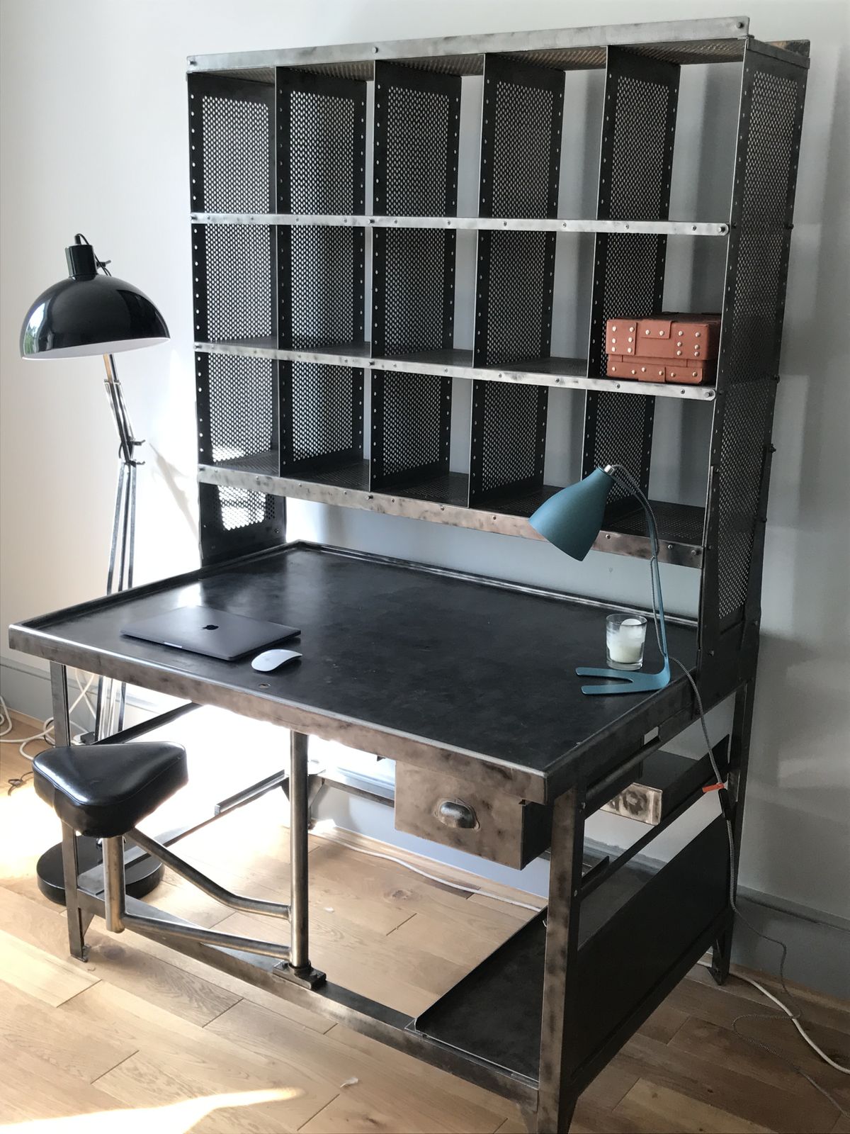 Rare French Steel Post Office Sorting Desk