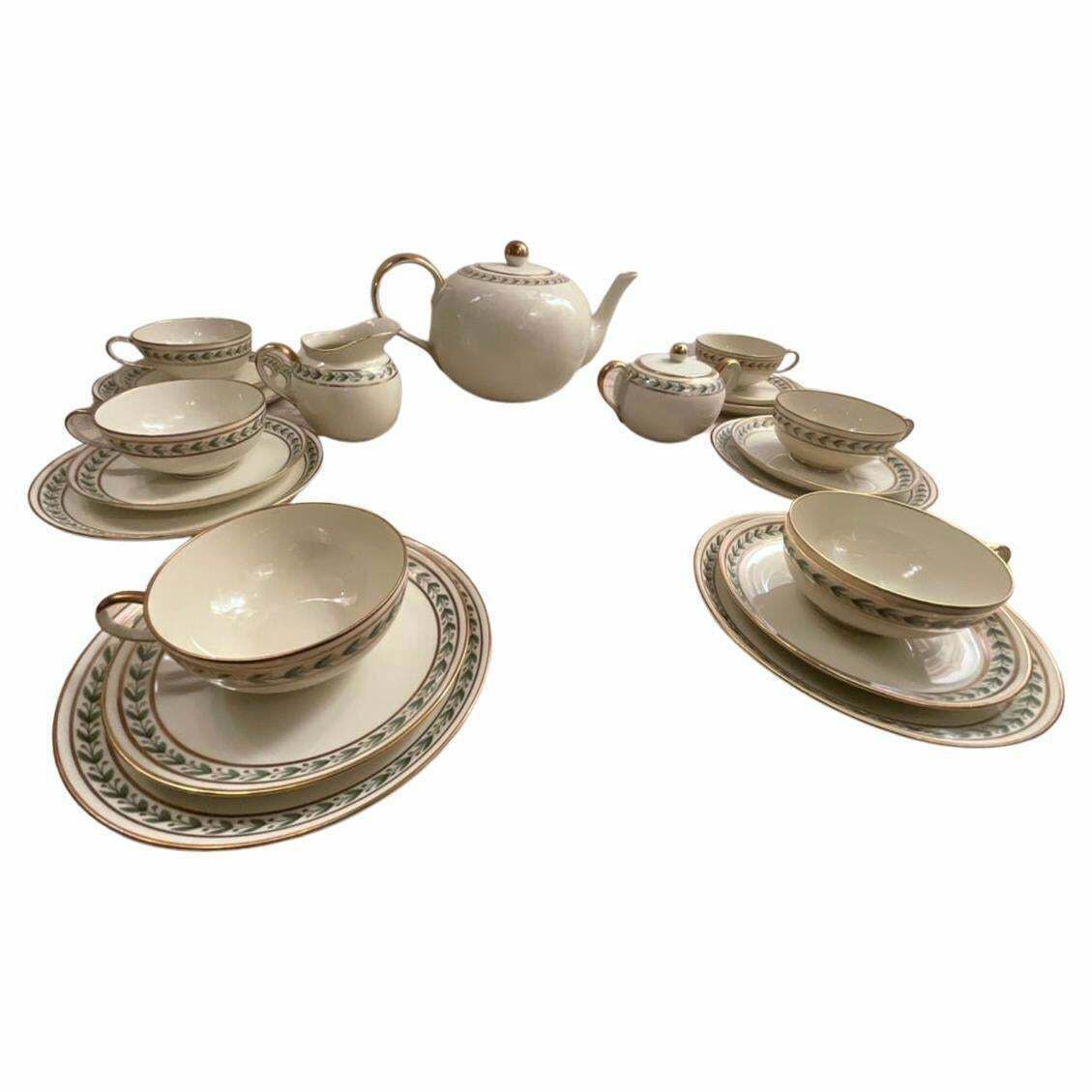 Gio Ponti   Tea For 6 With Sweet Plates, In Porcelain Richard Ginori Year 1939