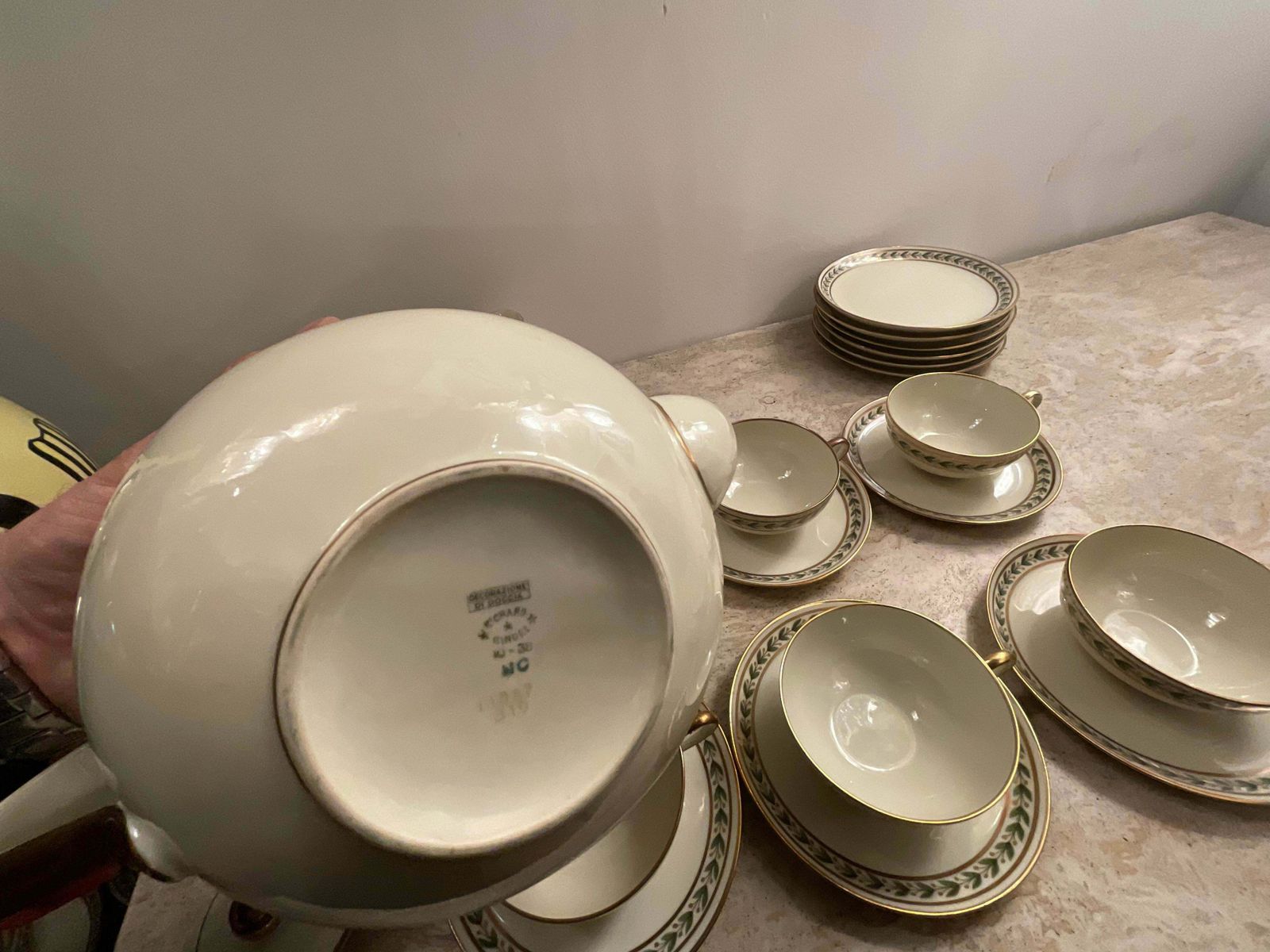 Gio Ponti   Tea For 6 With Sweet Plates, In Porcelain Richard Ginori Year 1939 photo vintage
