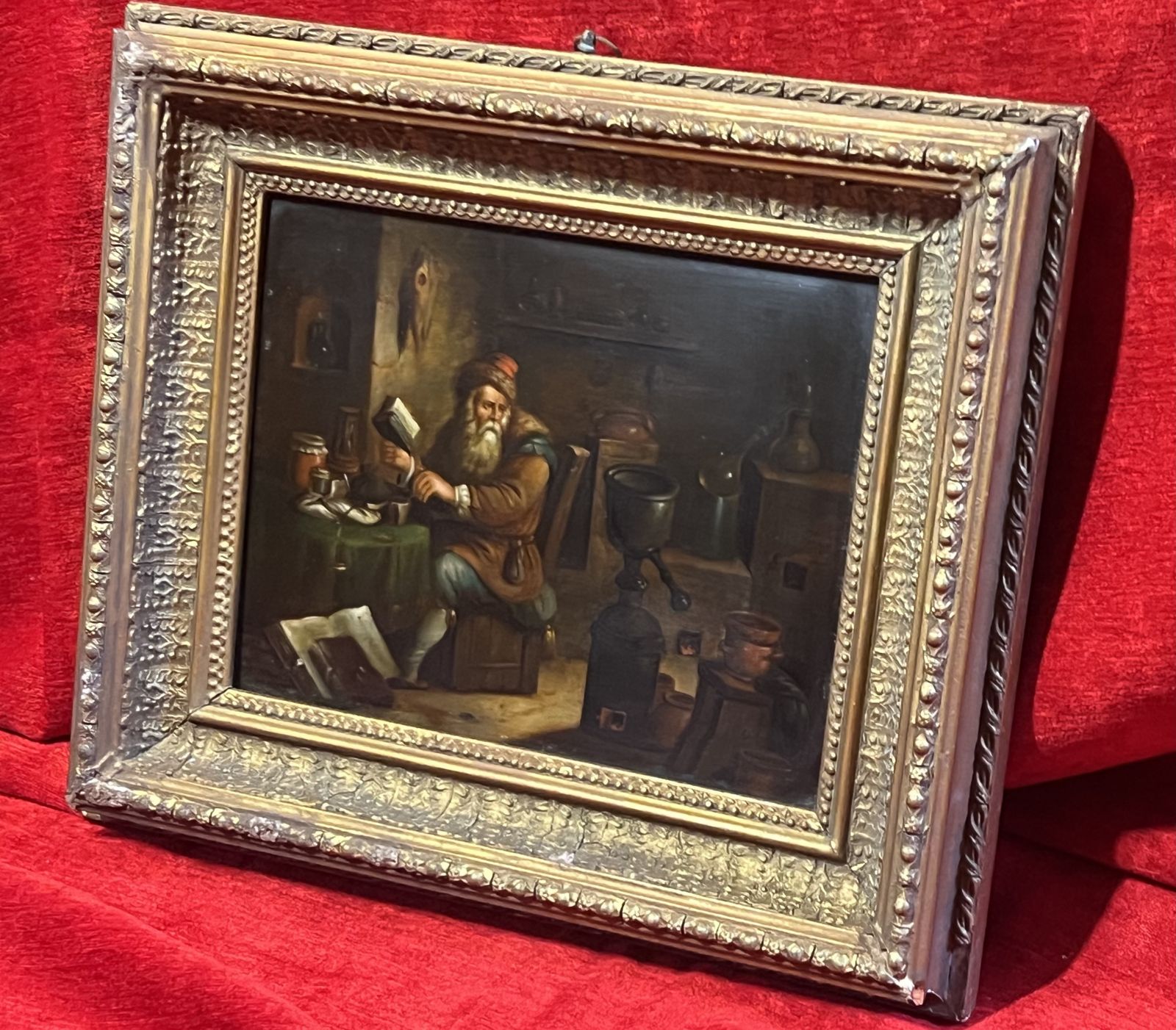 Fine Art Early 19th Century Dutch School Circle Of David Teniers The Younger Titled 'The Alchemist' Oil Painting Upon Copperl Panel photo buy