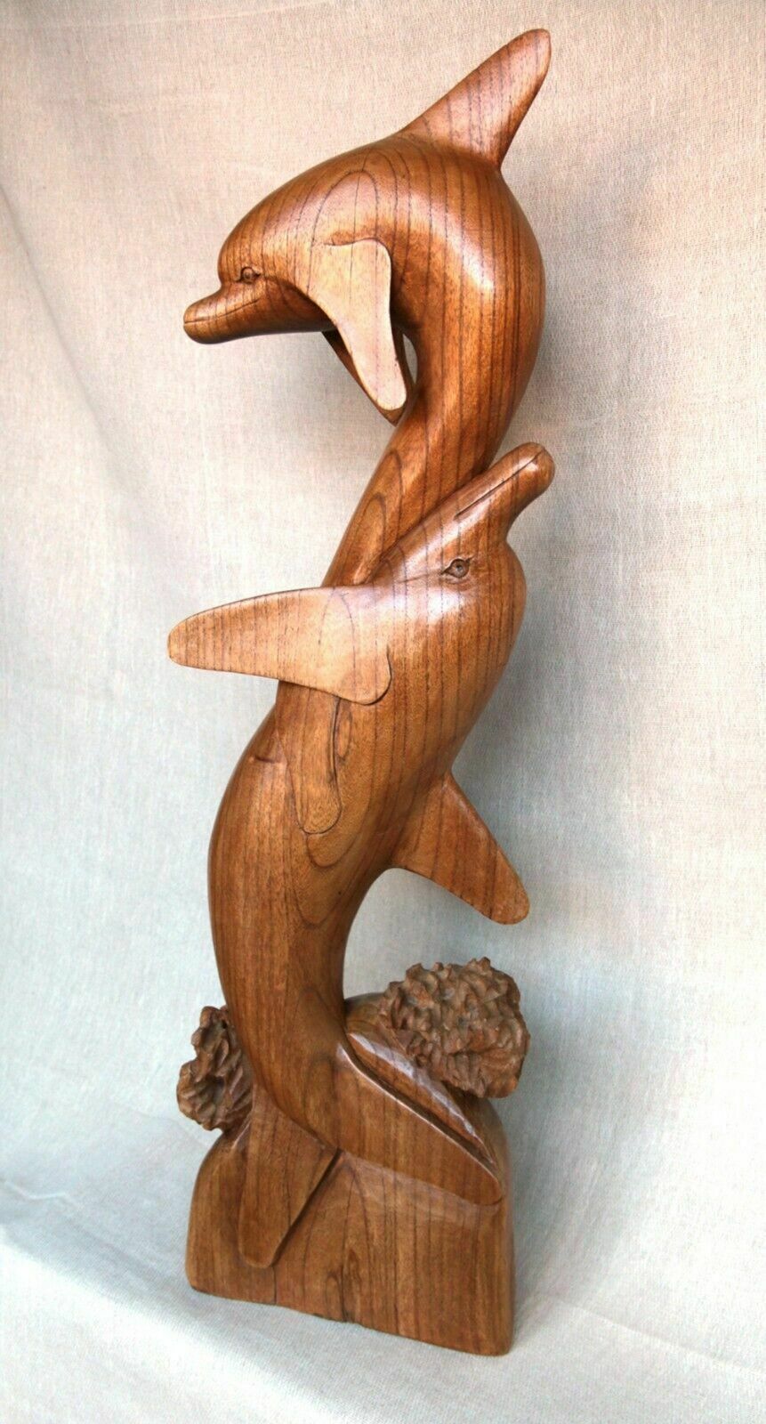 Indonesian Sculpture Of Two Entwined Dolphins, 1980s photo furniture