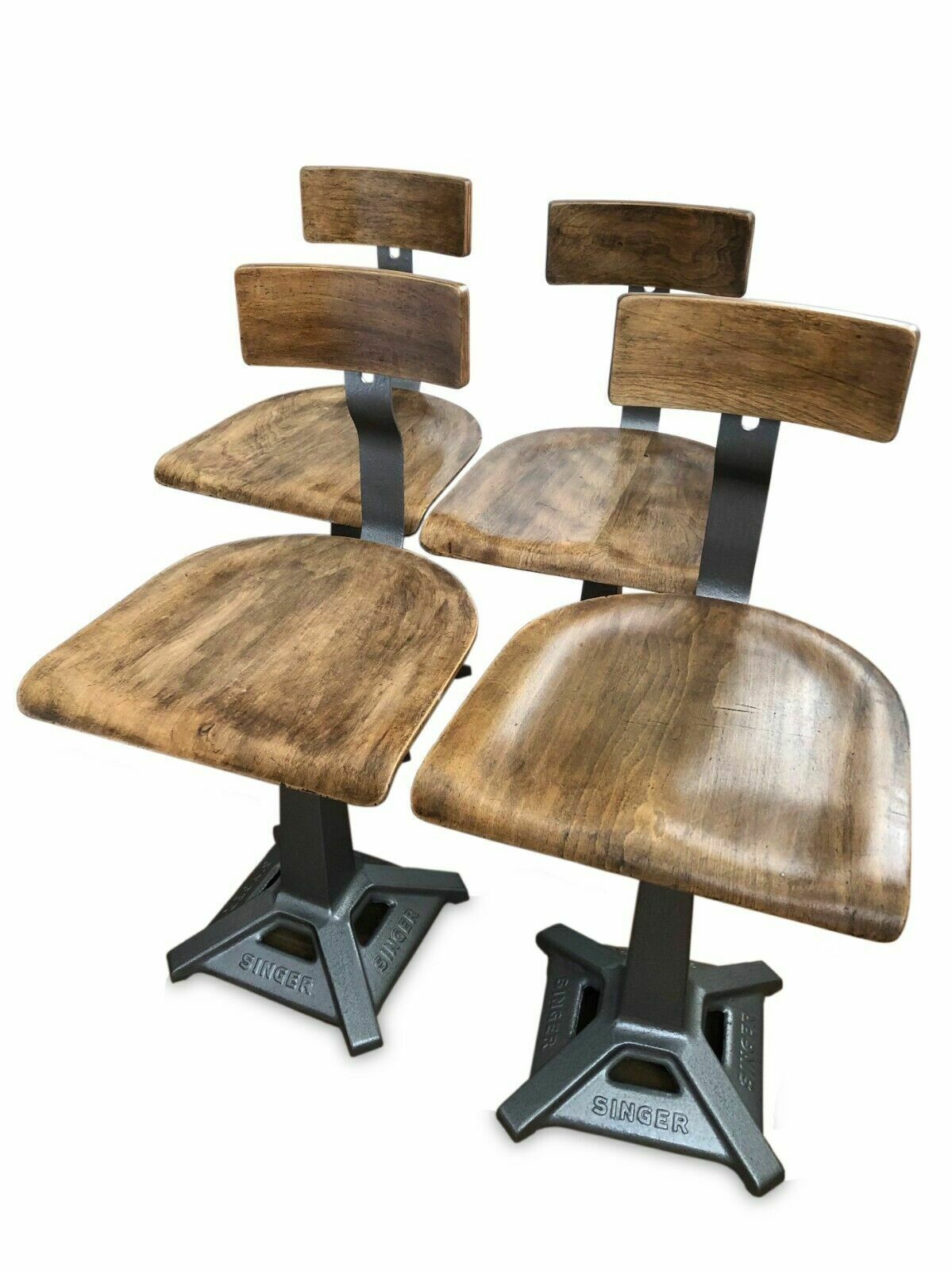 Singer Machinist Chairs By Simanco. Set Of 4. 1930s.