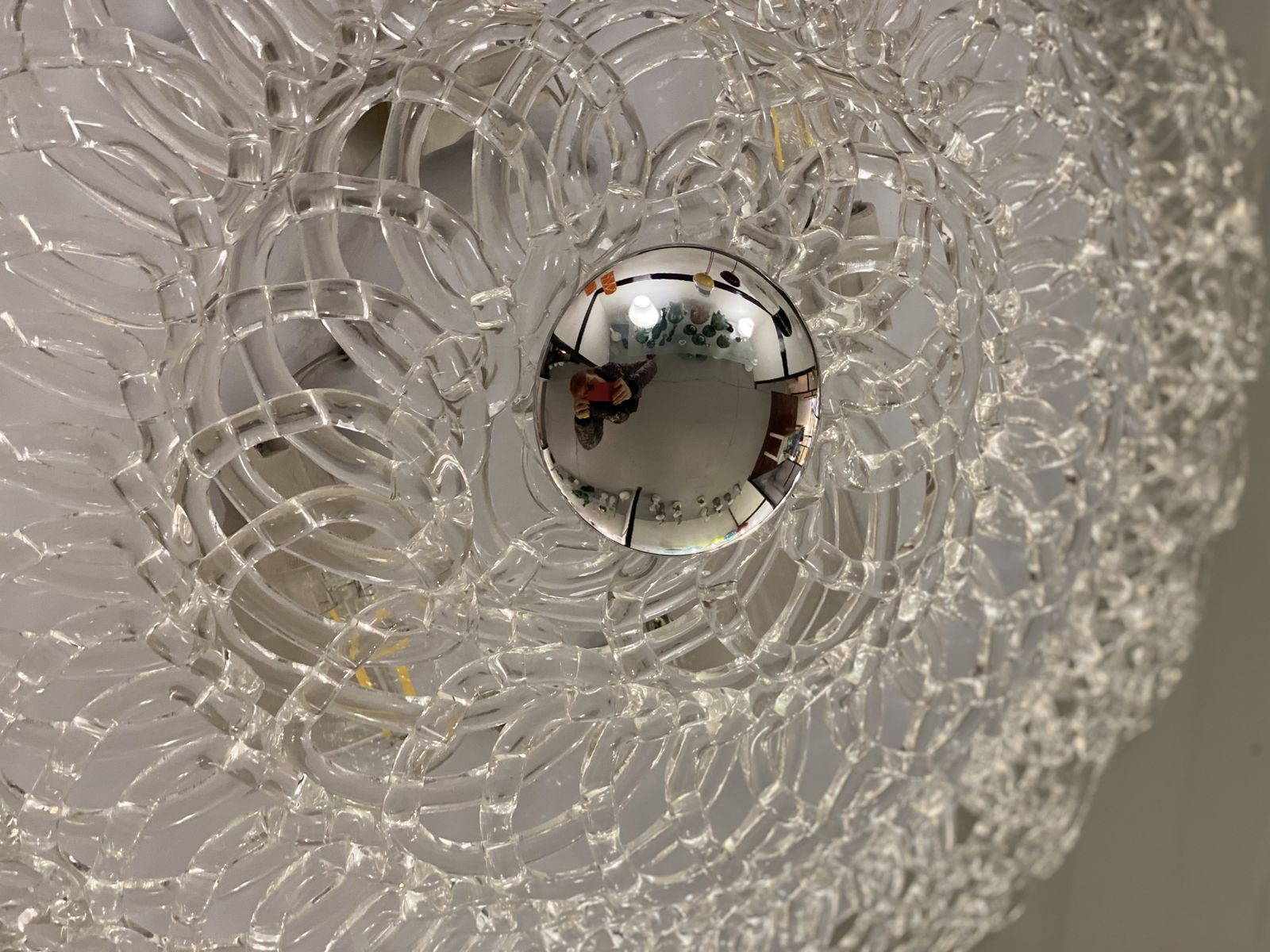 photo furniture Contemporary Transparent Filigree Flush Mount In Murano Glass