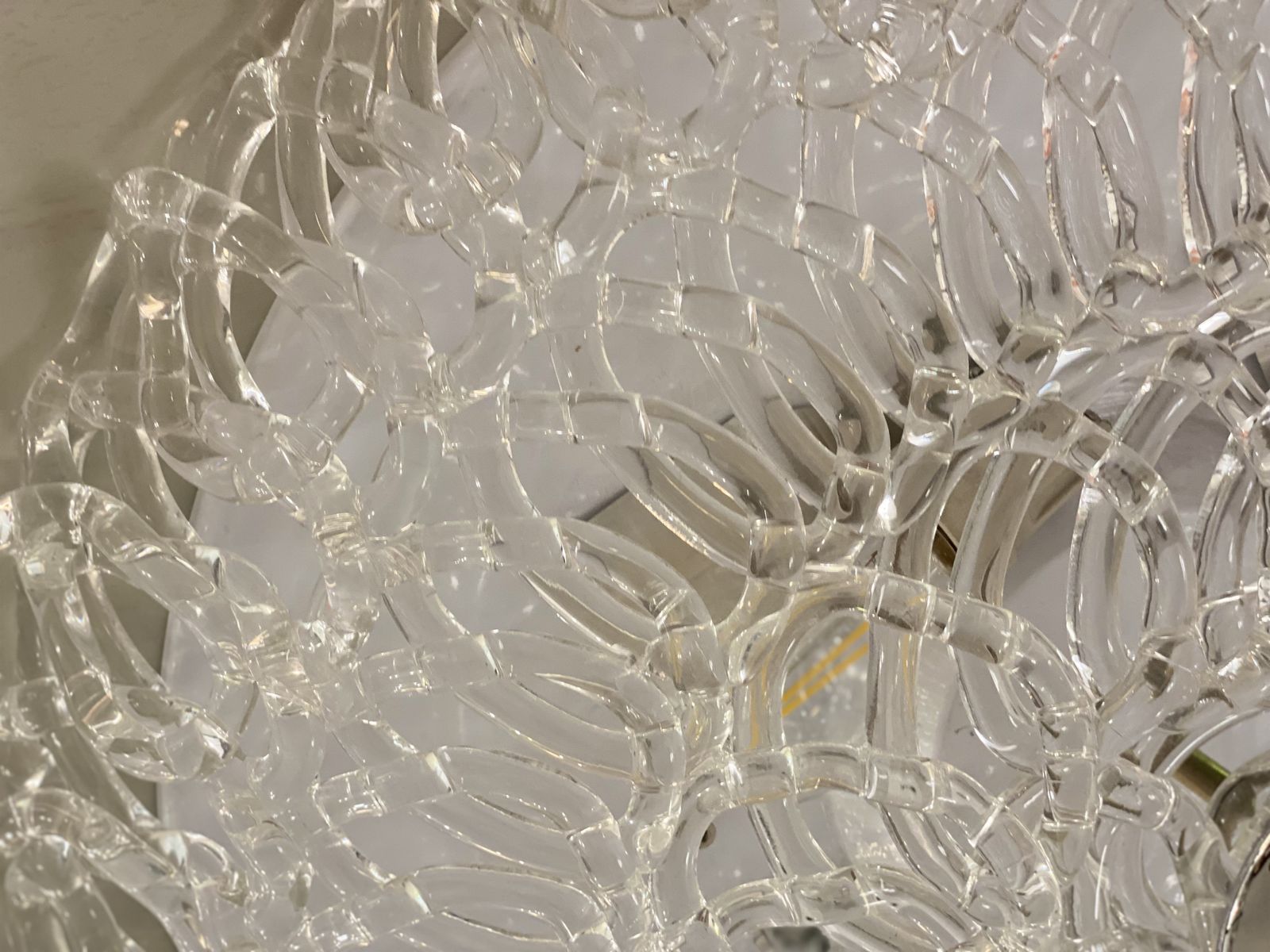 photo for sale Contemporary Transparent Filigree Flush Mount In Murano Glass