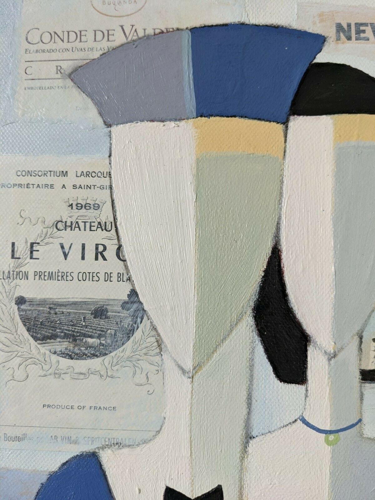 Mid Century Modern Swedish Framed Figurative Oil Painting, Le Club 55 photo 429.0