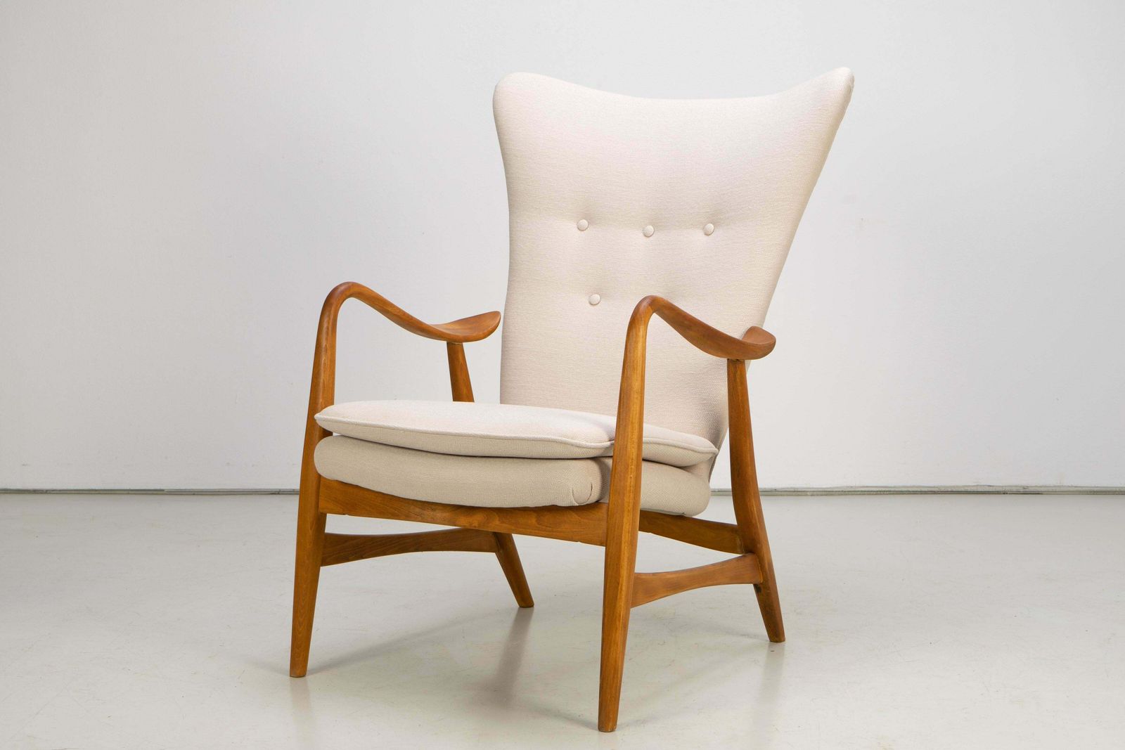 Highback Chair By Henry Schubell For Vik & Blindheim, Denmark, 1950s