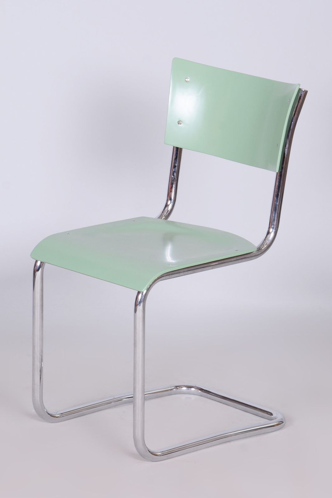 Bauhaus Writing Desk And Chair, Marcel Breuer, Thonet, Chrome Plated Steel, Lacquered Wood, Czechia, 1930s photo vintage