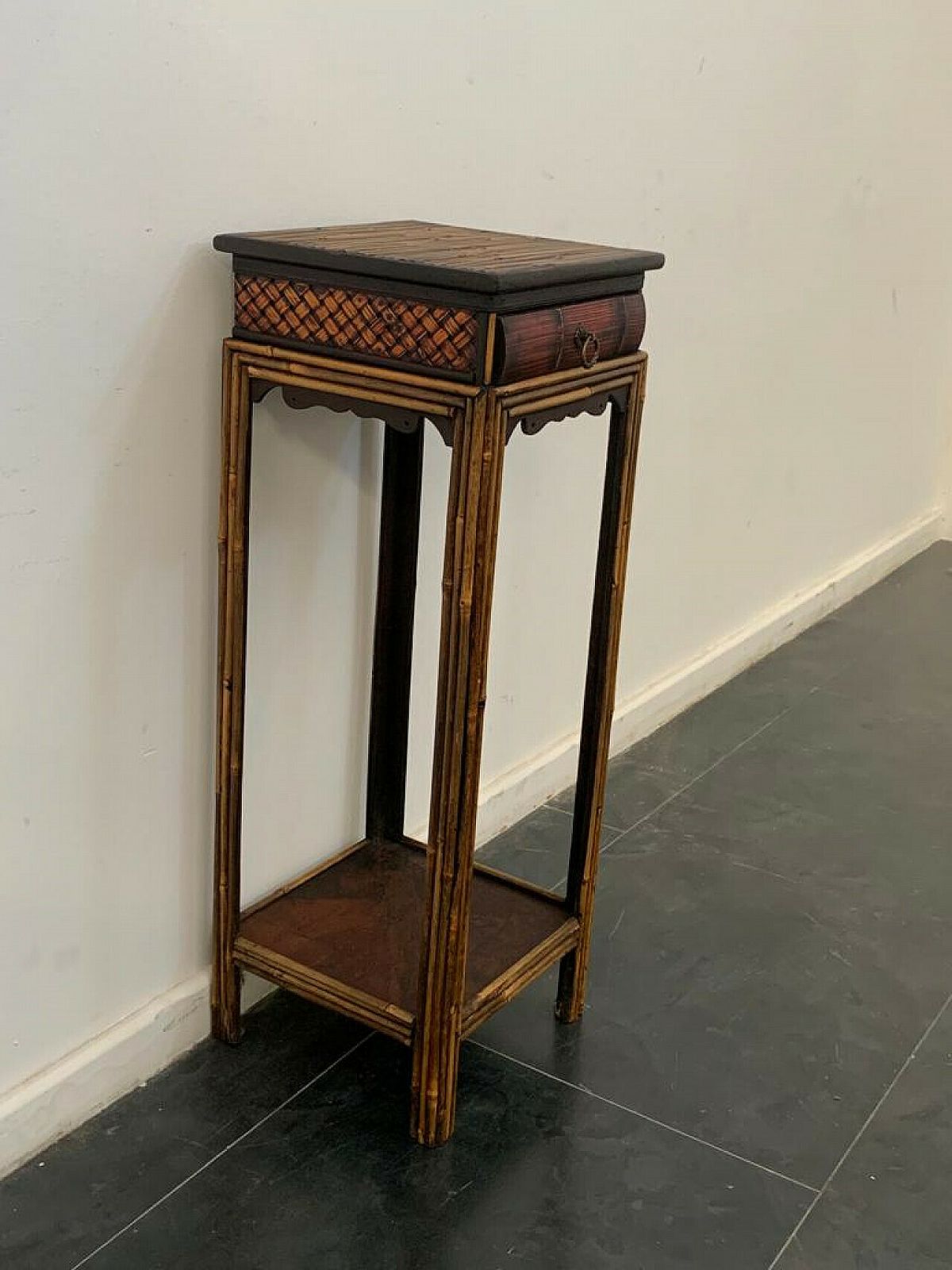 Bamboo Side Table In The Chinoserie Style, 1980s photo vinterior