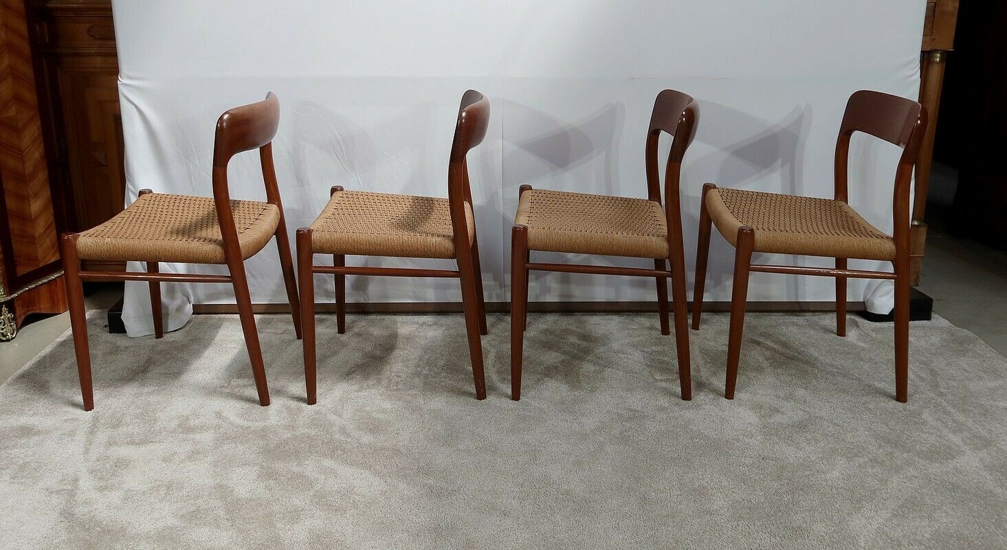 4 Model “75” Chairs By Niels Otto Moller, Denmark – 1960 photo vinterior