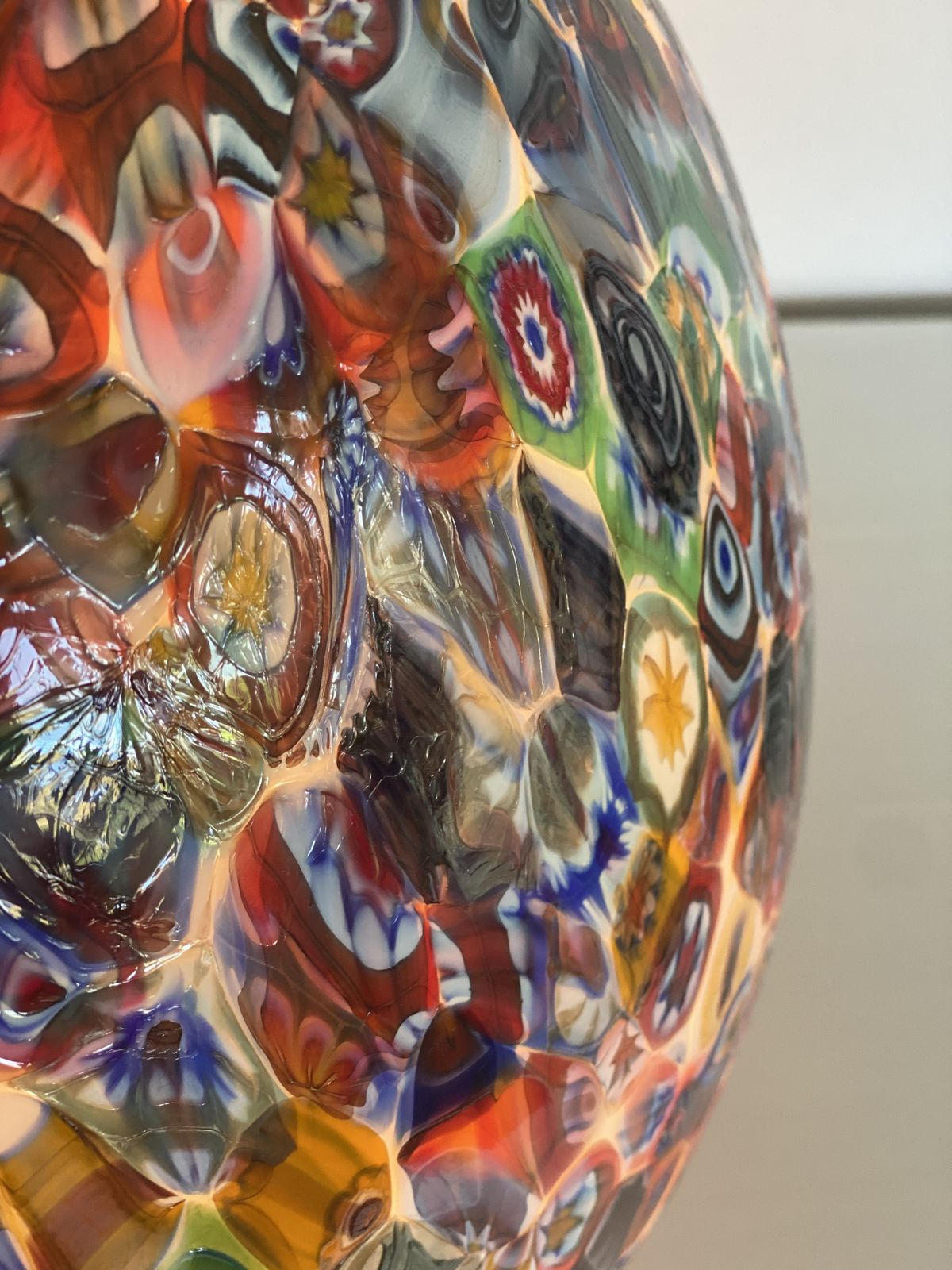 Table Lamp Murano Glass Venetian Multicolored Millefiori Murrine Lamps Like Venini Style photo for sale