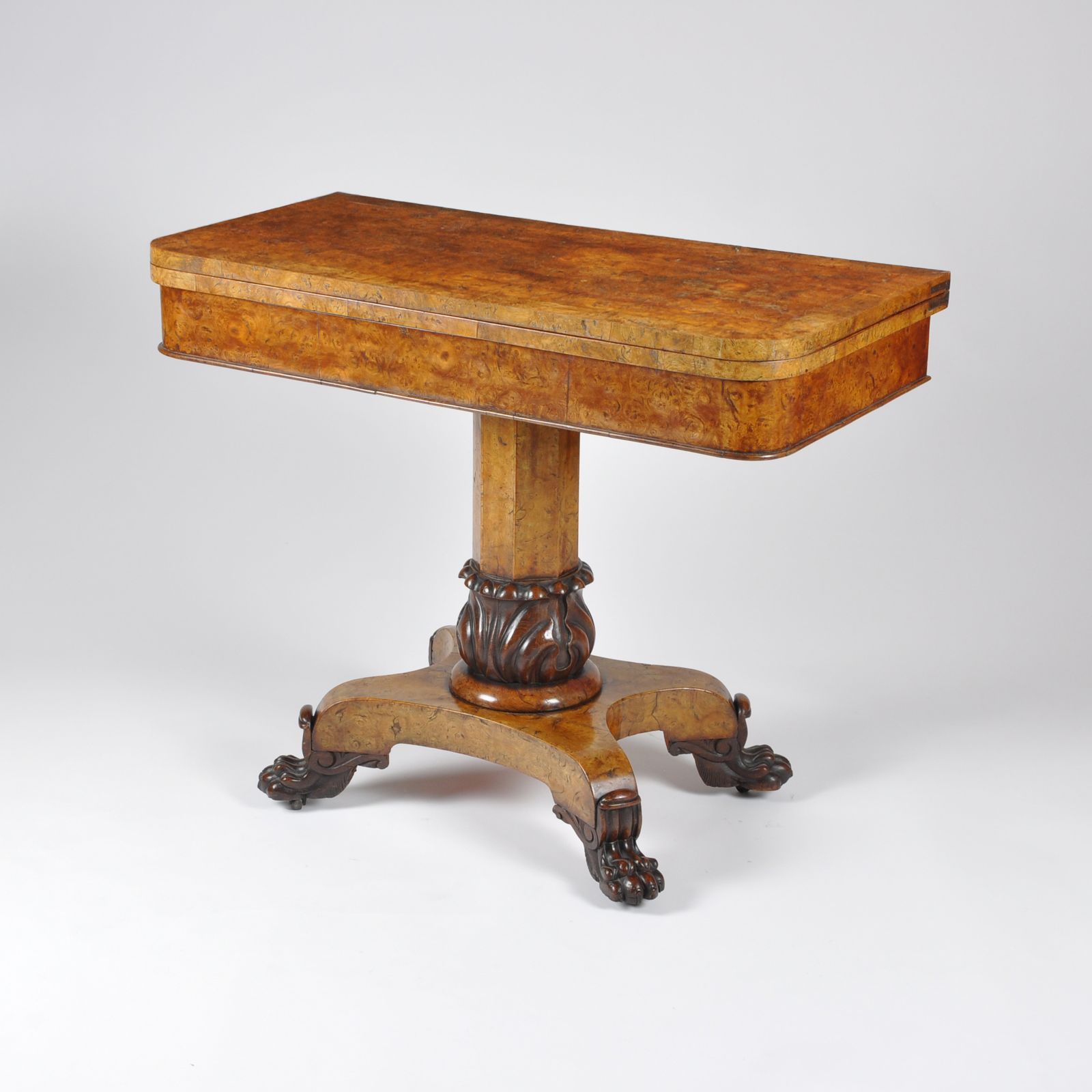 Late Regency Burr Elm And Oak Cross Banded Card Table photo furniture