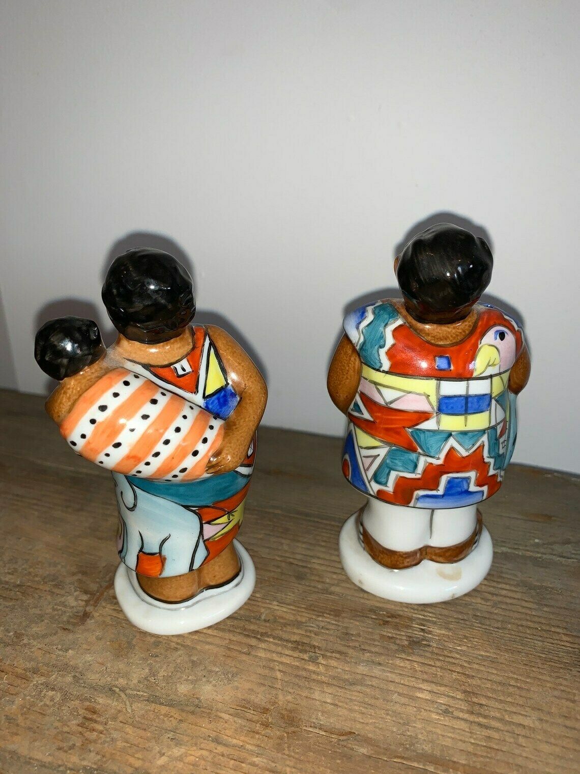 Rare Villeroy And Boch 1748 Vintage 1980s German Salt And Pepper Pots Tribal Vintage Pottery Art Kitchen Ware
