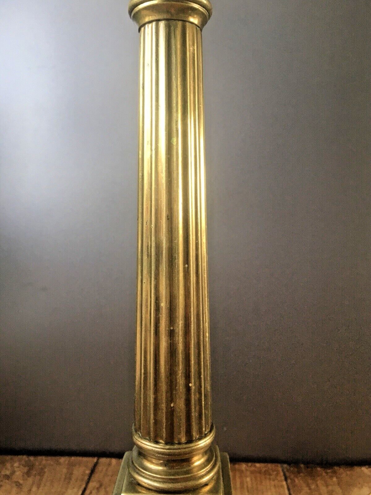 Lighting Large Antique 20s Corinthian Column Table Lamp Acanthus Leaf Grand Country House photo