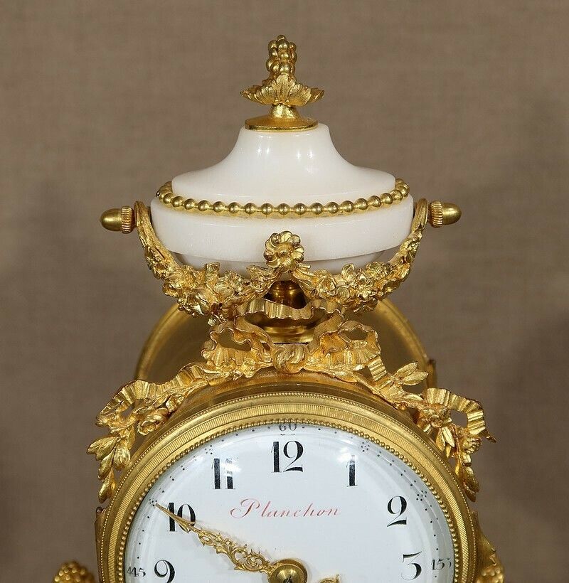 Marble And Gilt Bronze Pendulum, Maison Planchon, Louis XVI – 19th Century photo 2163.0