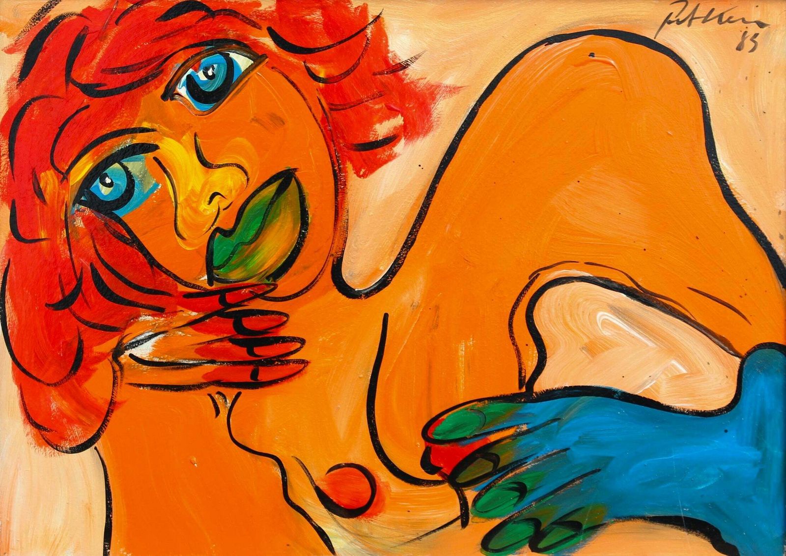 'Woman With Blue Eyes' By Peter Robert Keil (1985) photo furniture