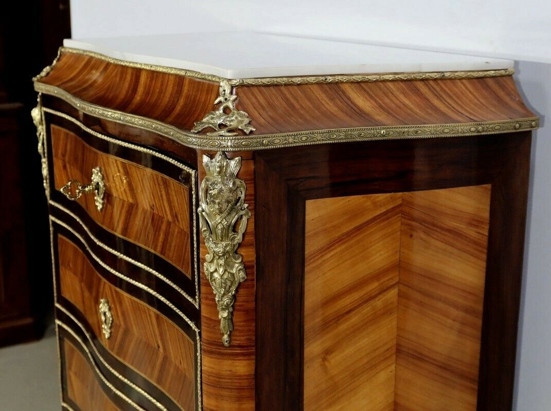 6921.6 Semainier Secretaire In Precious Wood, Napoleon III Period   Mid 19th Century photo