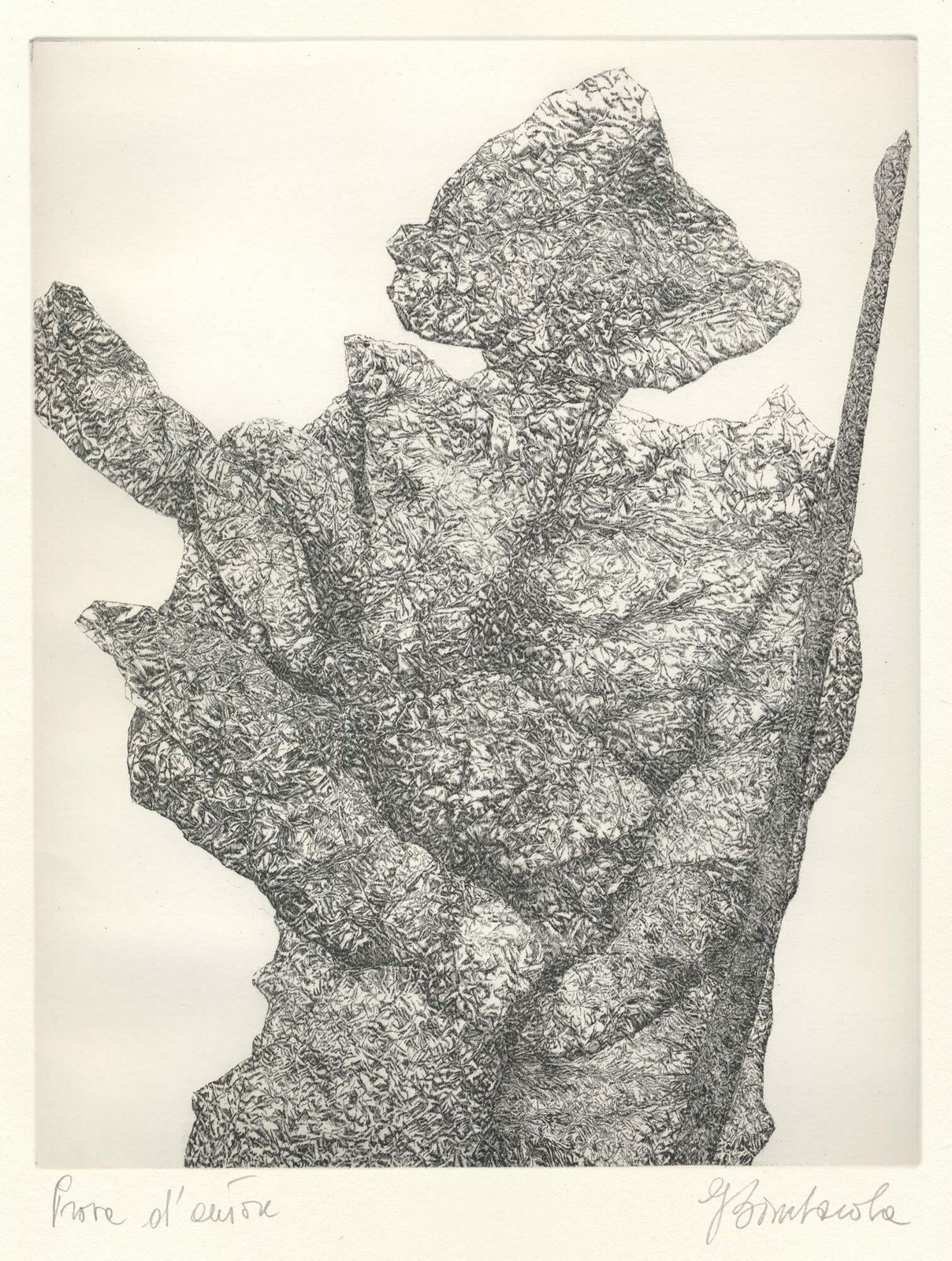 Unknown Artist, “Untitled”, Late 20th Century, Intense Signed Etching Artist Proof photo furniture