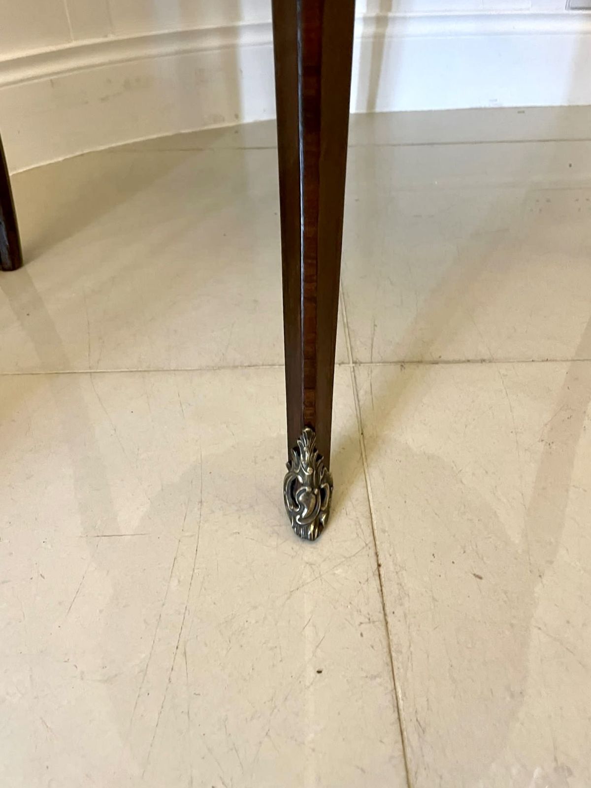 Furniture Antique Quality French Freestanding Kingwood Marble Top Lamptable photo