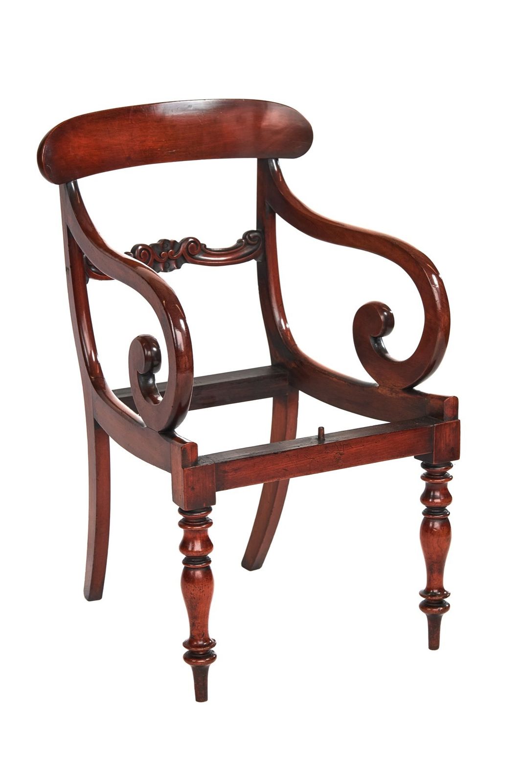 Pair Early Victorian Mahogany Elbow Chairs photo Furniture