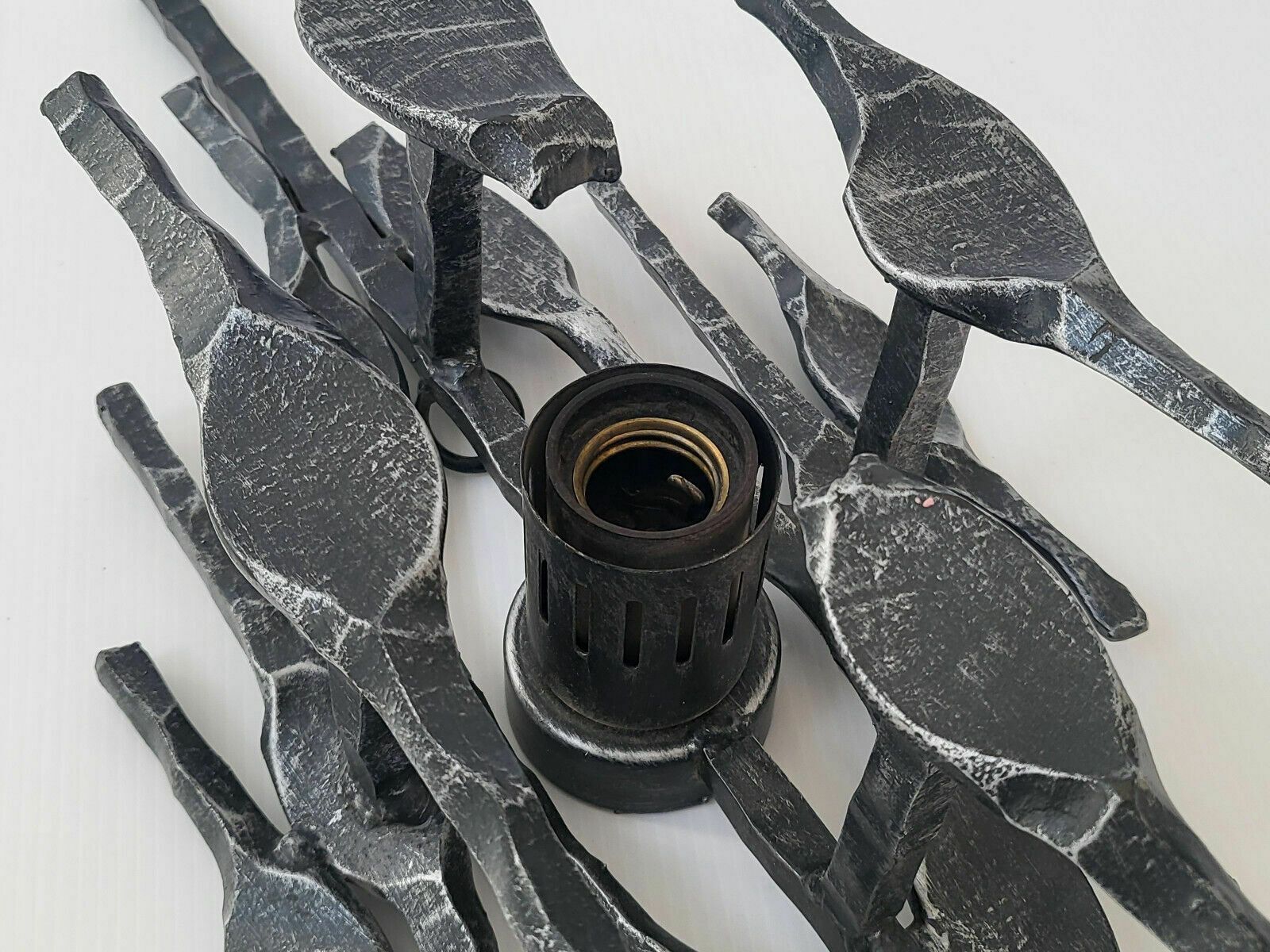 Magnificent Brutalism Vintage 1970 Metal Wall Light 70s 70s 1970s photo vinterior