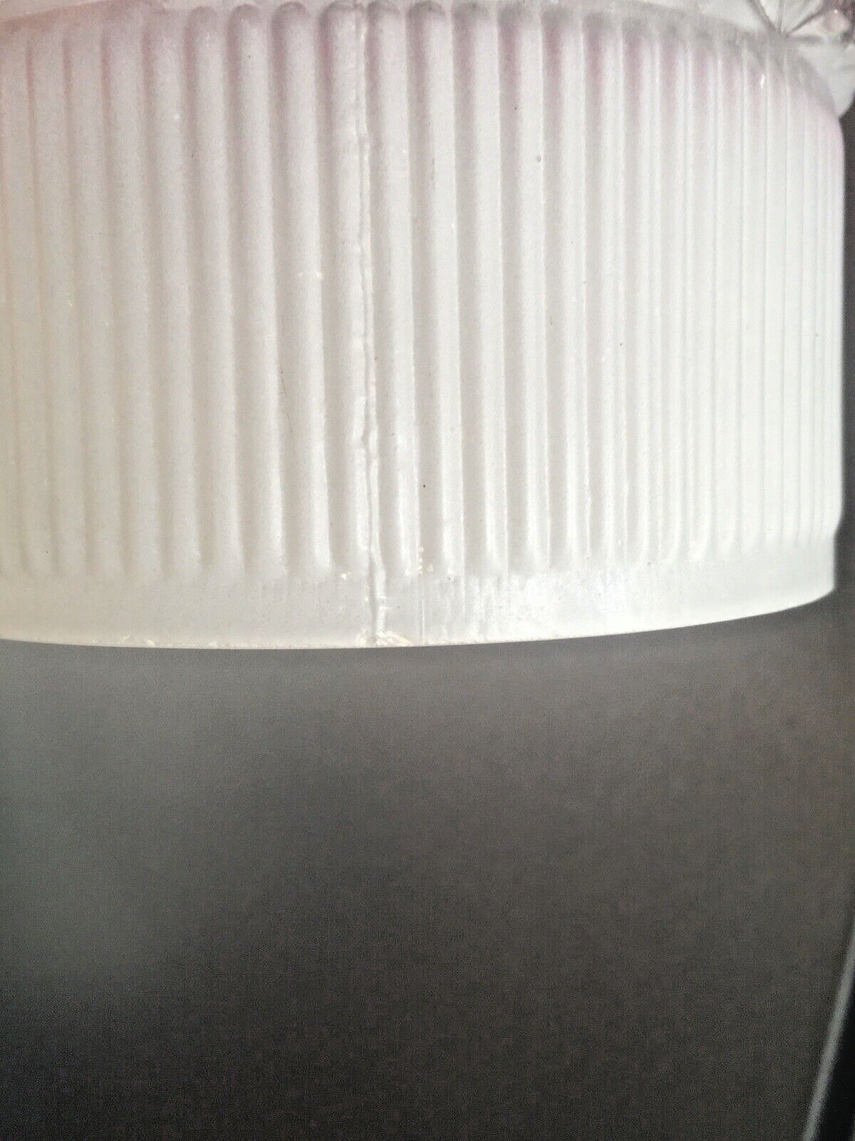 50.0 Retro 60's White & Lilac Rippled Textured Floral Glass Lamp Shade Vintage 70's photo