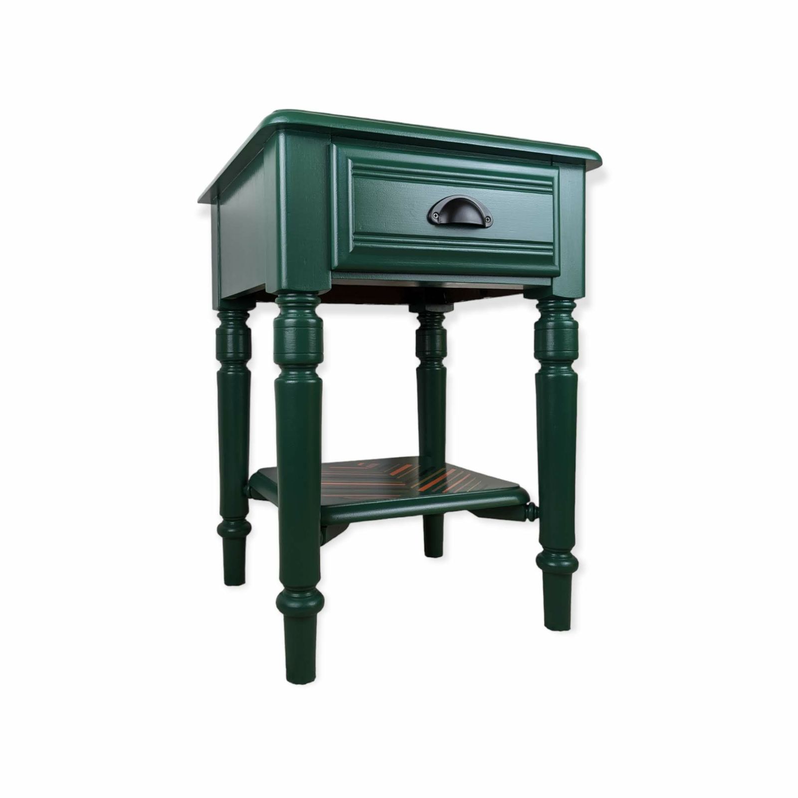 Green Side Table With Colourful Stripes photo buy