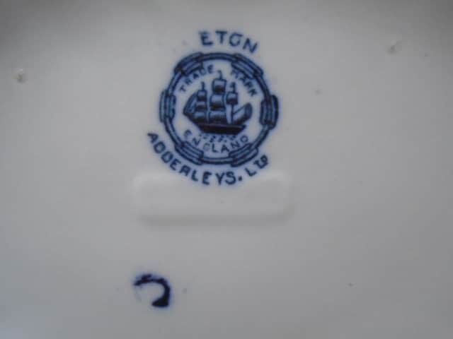 Antique Adderley English White And Blue Floral Ironstone Tureen, Oval Lidded Serving Dish, Eton Indigo Blue photo buy