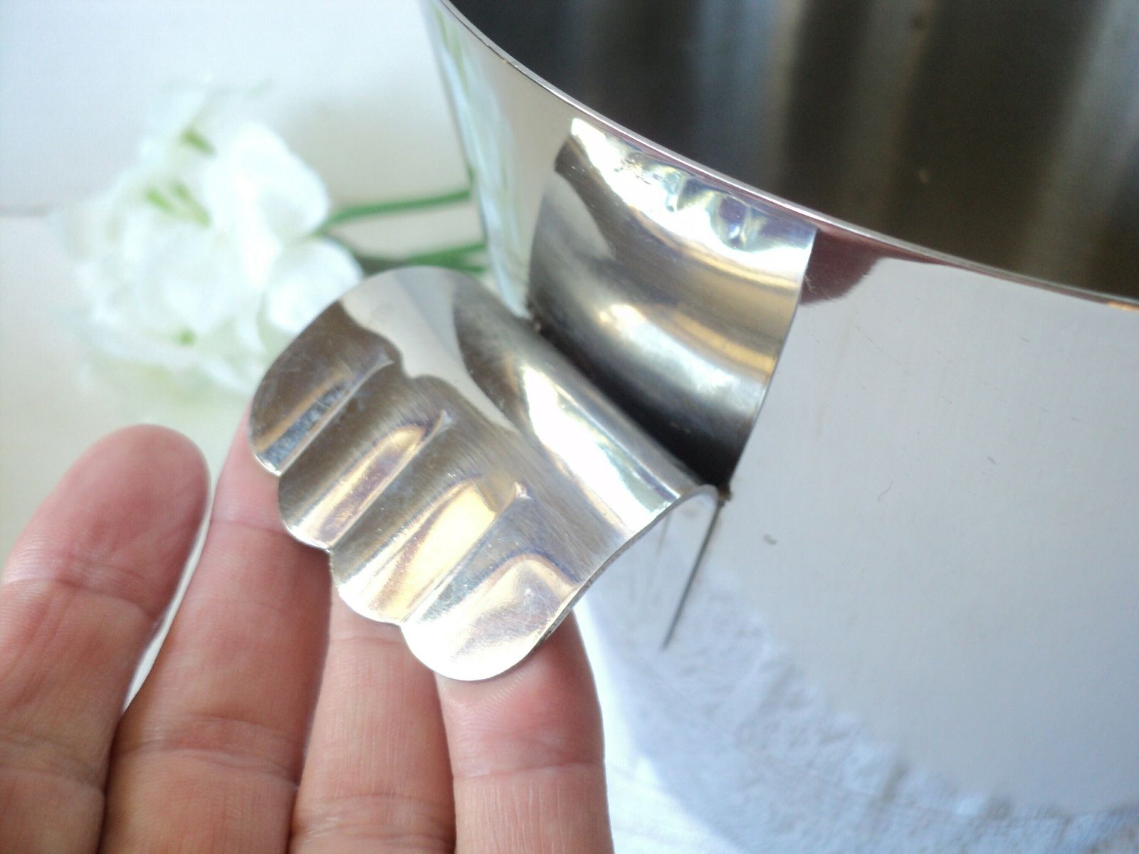 Vintage French Modernist Polished Steel/ Champagne / Wine Bucket / Bottle Holder/ 18/10 Steel Remy Letang photo vintage