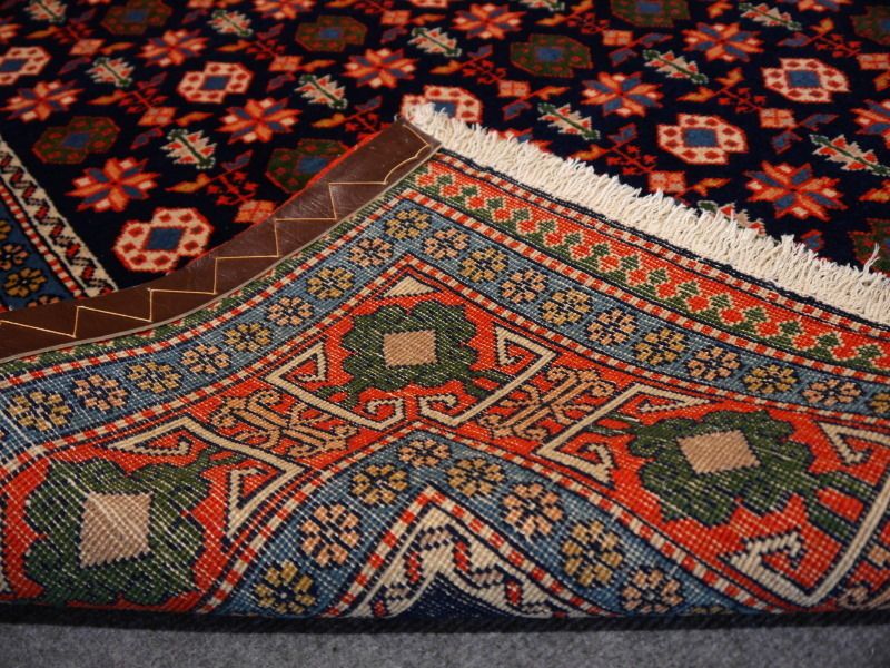 Chi Chi Shirvan Caucasian Rug Vintage 6.3 X 4.5 Ft Blue Orange Green photo for sale