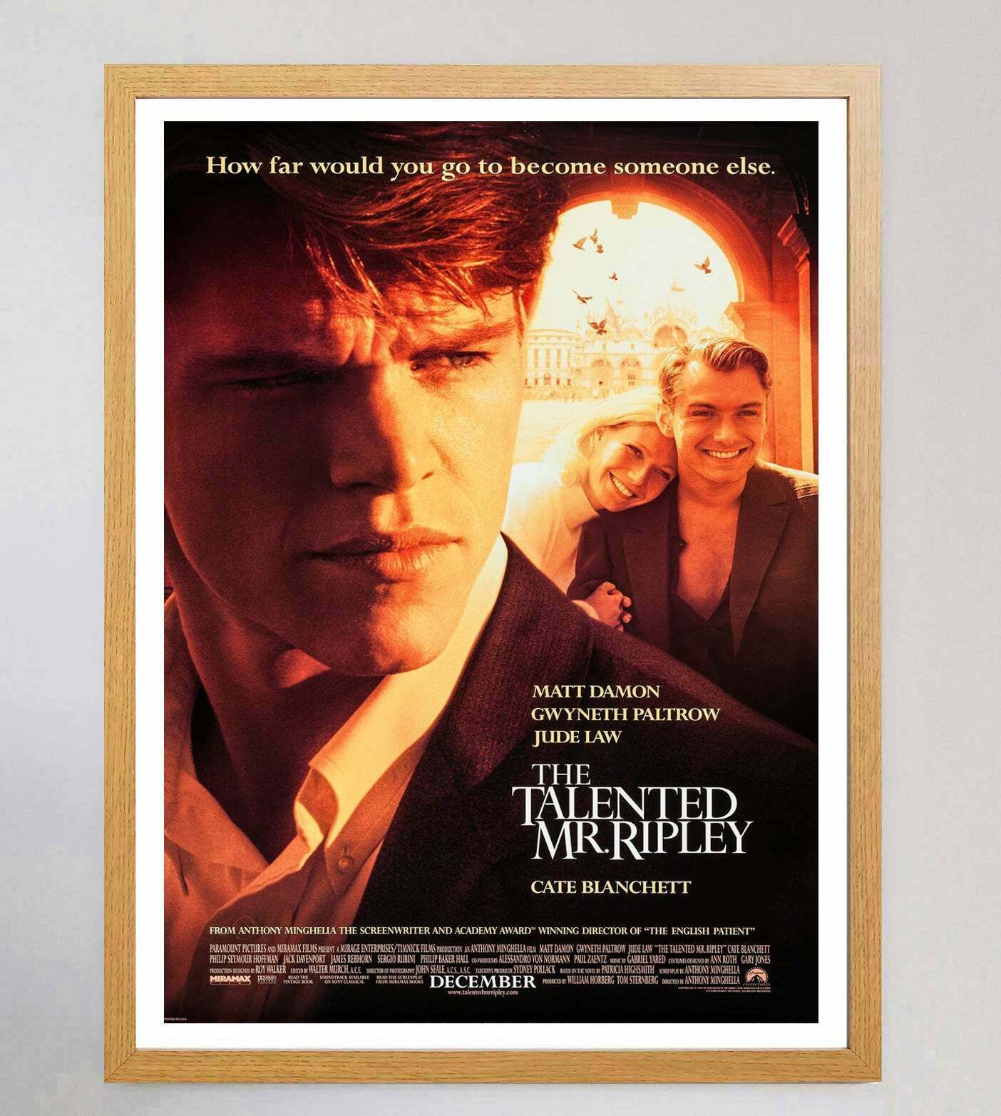 The Talented Mr Ripley, Original Vintage Poster photo Art