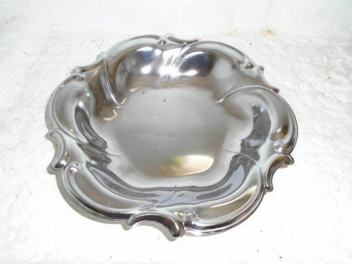 Vintage French 'Bergere De France' Silver Mid Century Metal Serving Dish, Circa 1950s, Christofle Styler