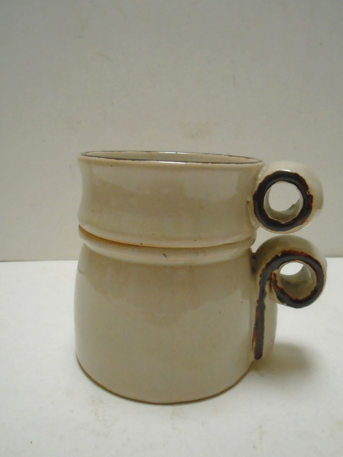 French Stone Butter Crock, Butter Keeper Dish, Stoneware Butter Container Or Cheese Mold Drainer photo buy