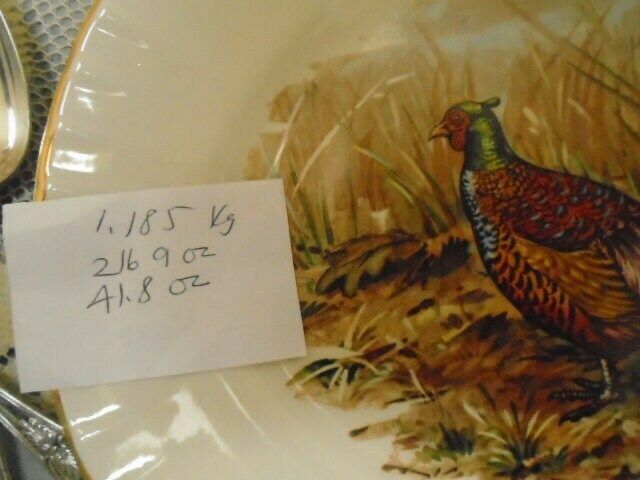 photo furniture Large Vintage Oval White China Serving Plate With Pheasants / Thanksgiving Server / Turkey Or Game Serving Dish, Made In England
