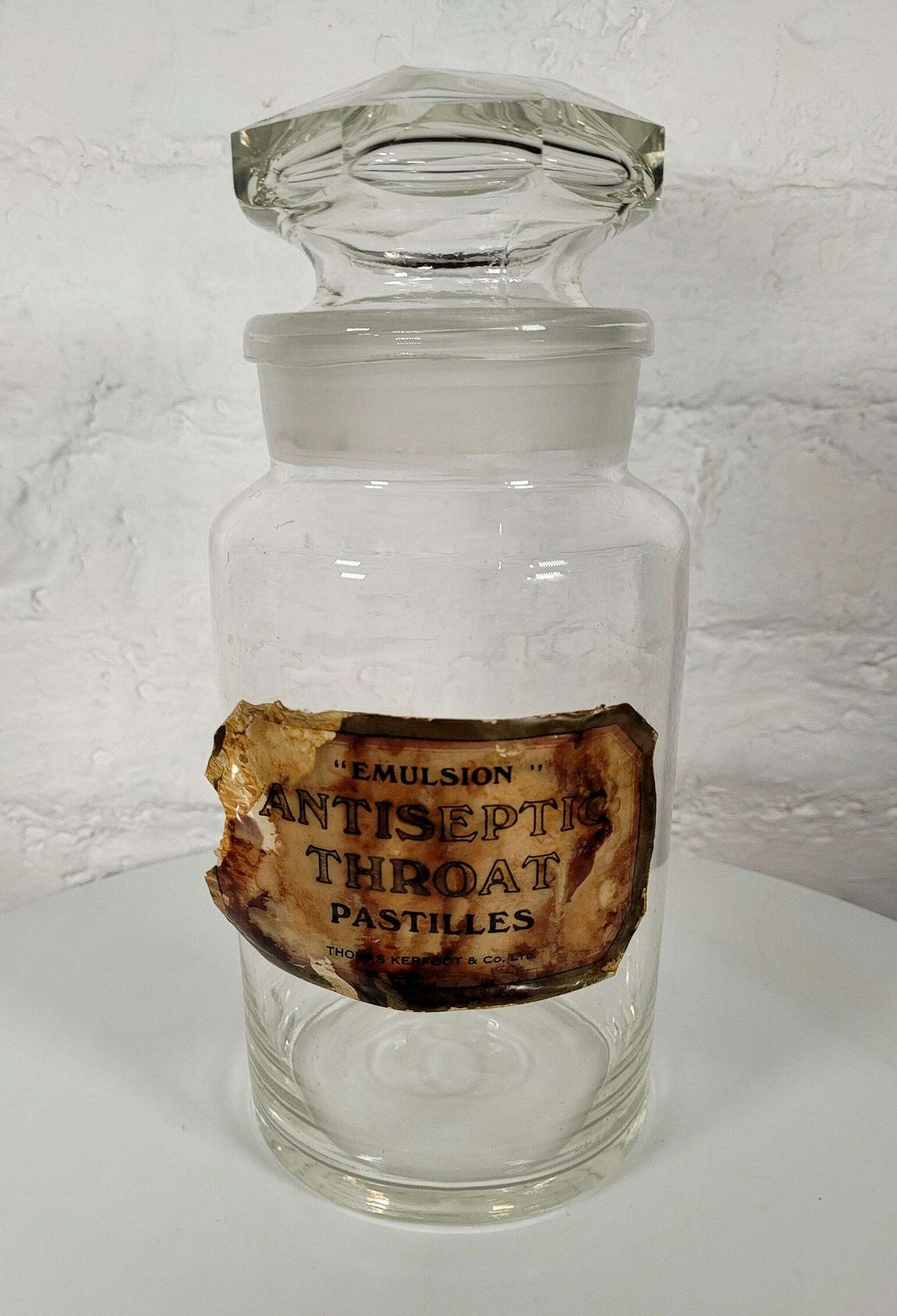 Antique Glass Apothecary Jar / Antique Pharmacy Bottles / Antique Glass photo furniture