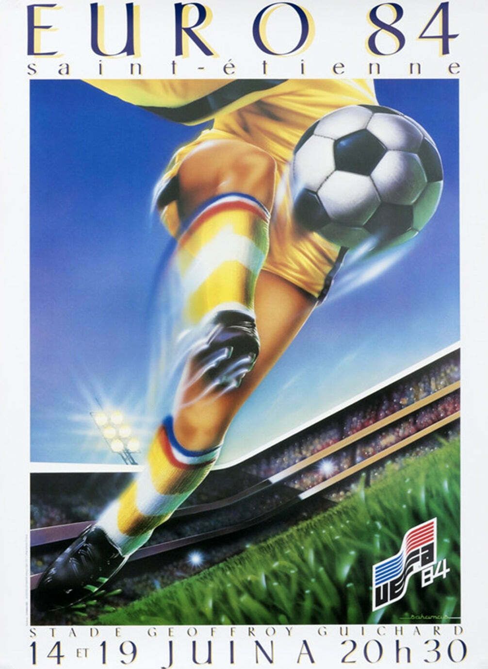 Euro 84   Saint Etienne  Original Vintage Poster