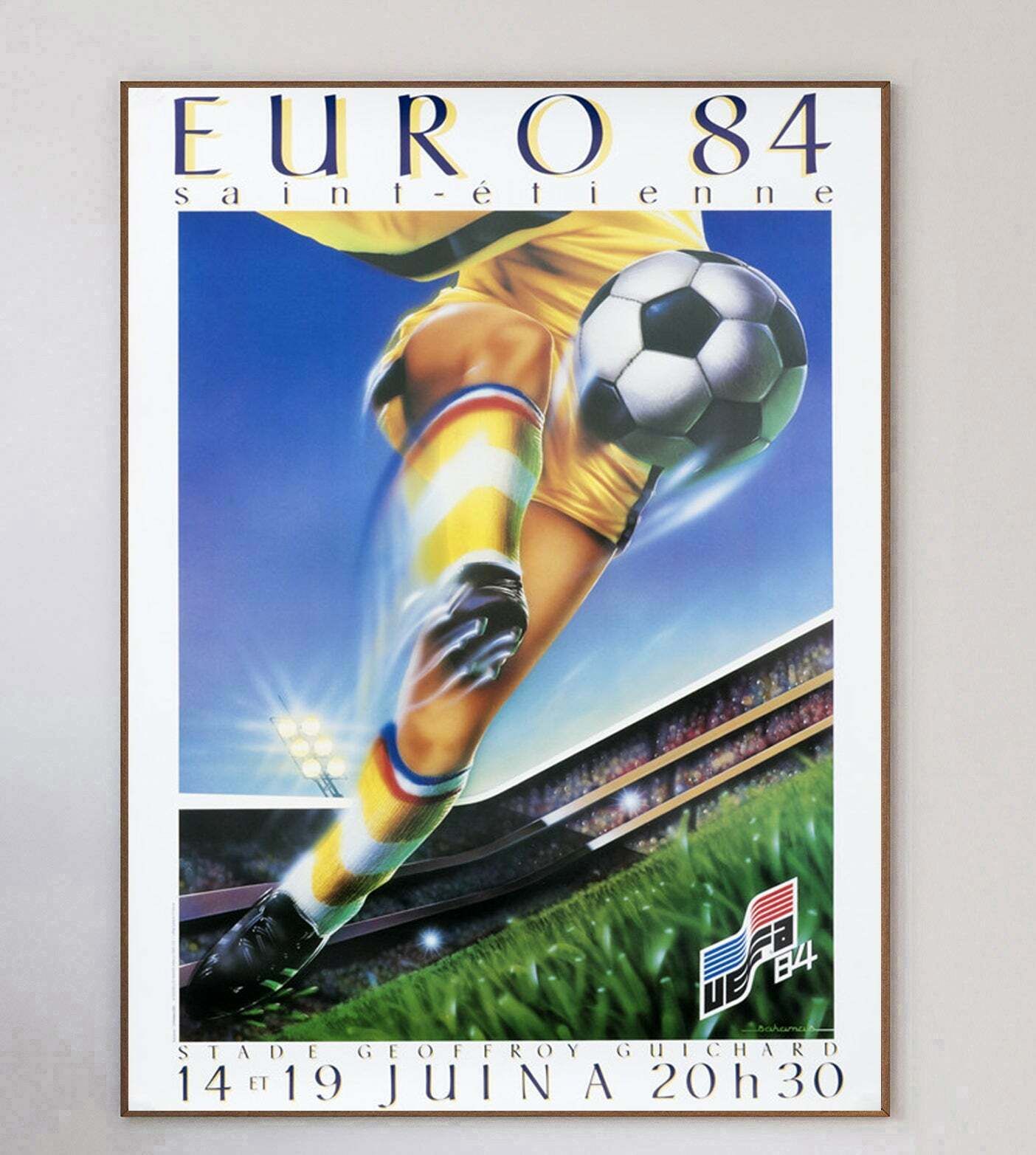 Euro 84   Saint Etienne  Original Vintage Poster photo 248.0