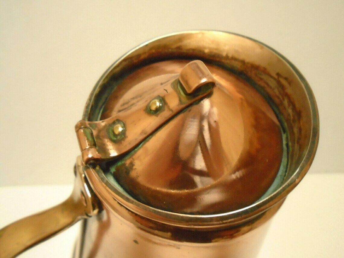 Antique Arts And Craft Copper Insulated Hot Water Jug, Was Benson, Circa 1900 photo for sale