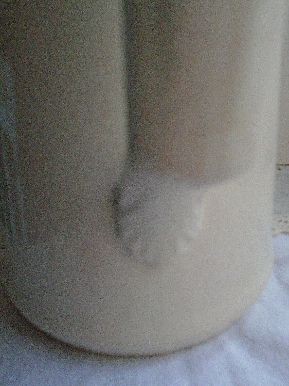 Antique French Tall Cream And Brown Ceramic Pitcher, Water Jug, Flower Vase, Ironstone Pitcher photo buy
