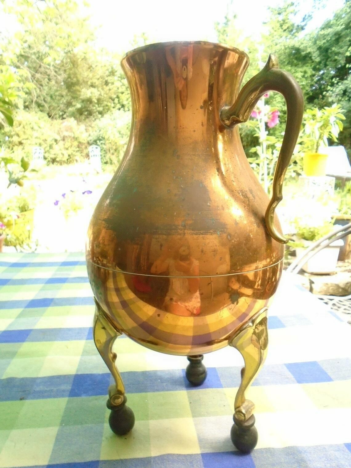 Vintage French Copper Samovar Tea Urn, Decorative Farmhouse Copperware photo Home Decor