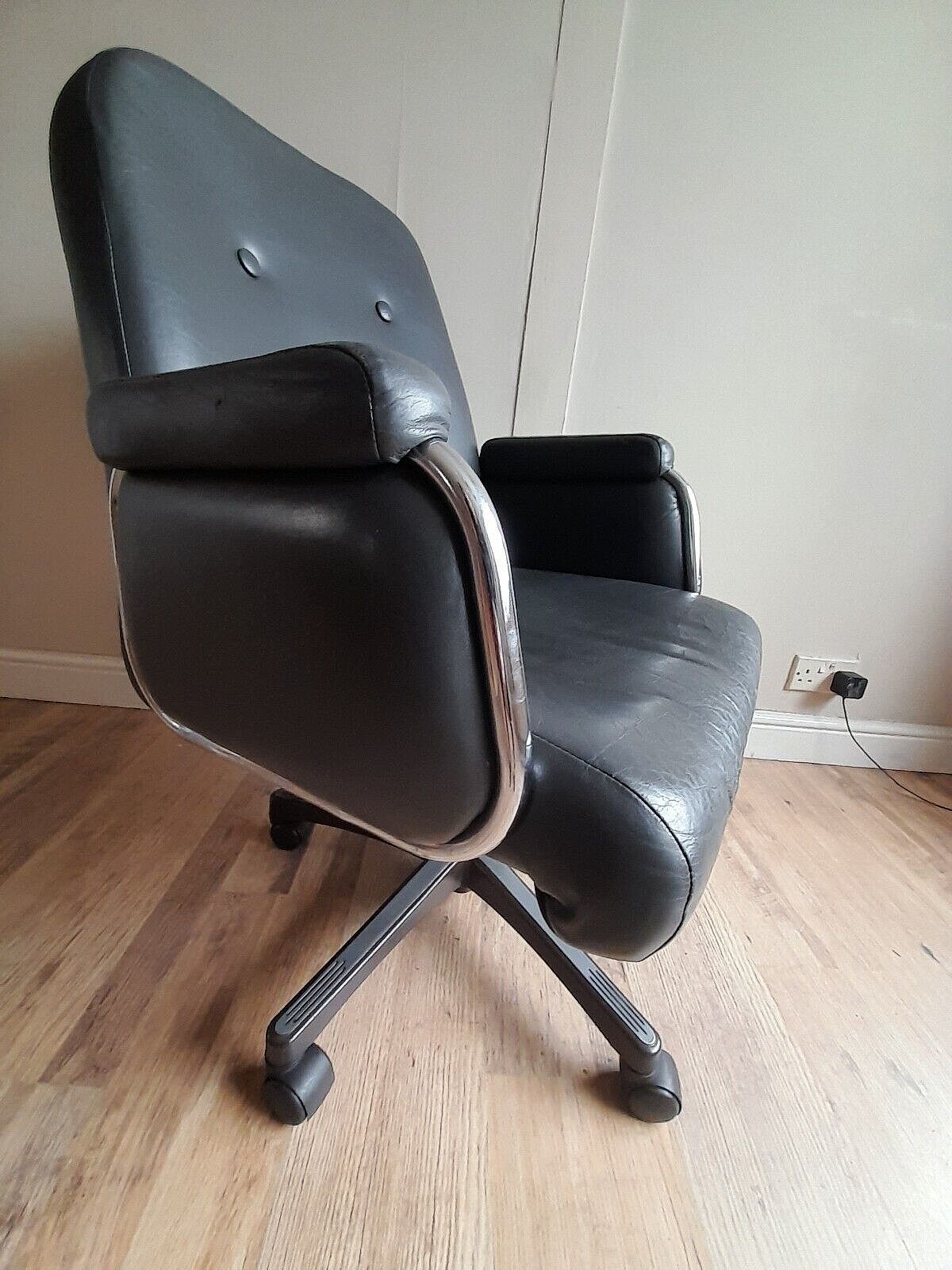 Frank Doerner For Evertaut Mid Century Leather Recliner / Swivel Chair