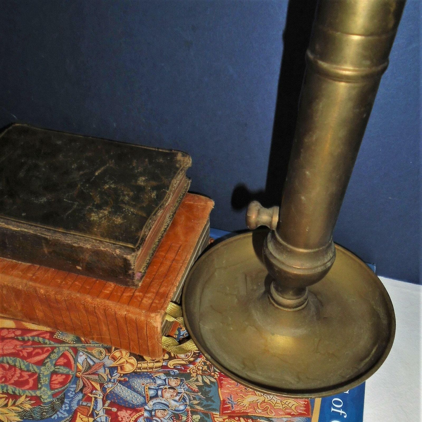 Vintage French Brass Push Up Hand Held Candle Holder, Heavy Candlestick, Wee Willie Winkle Candle Holder photo 52.0