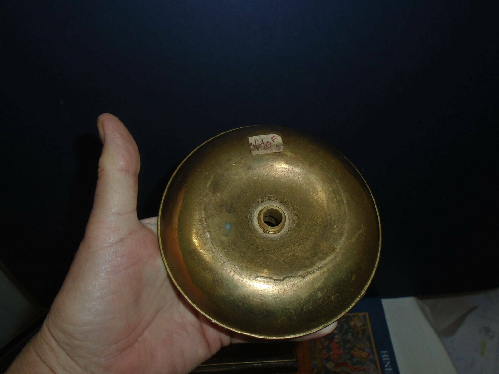 Vintage French Brass Push Up Hand Held Candle Holder, Heavy Candlestick, Wee Willie Winkle Candle Holder photo vinterior