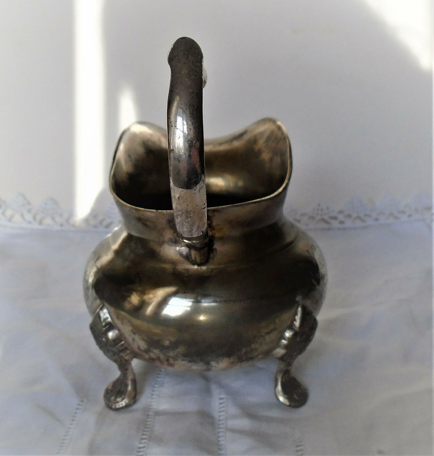 Gorgeous Antique French Silver Plated Creamer Or Milk / Syrup / Honey Jug, Art Nouveau, 1920s, Sauce Jug photo Home Decor