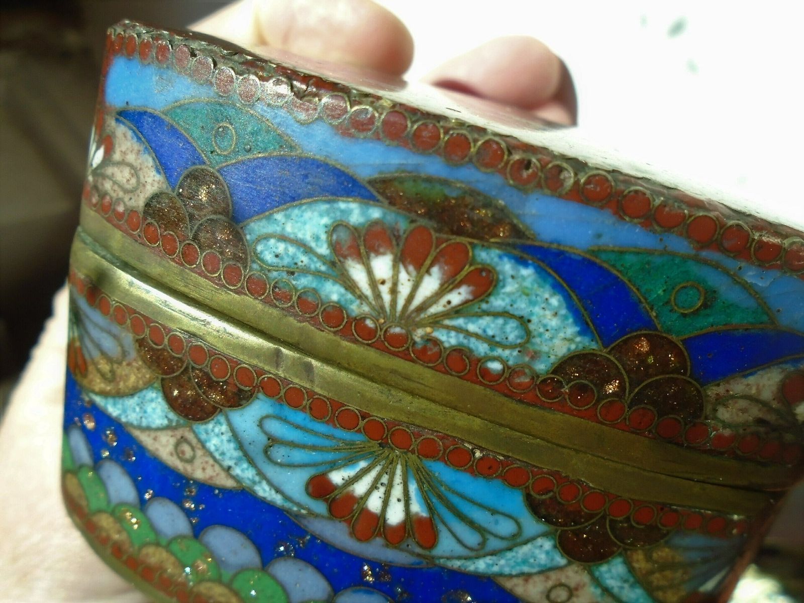 Antique Japanese Cloisonne Goldstone Enamelled Box, Meiji Period, 1868 1912 photo furniture