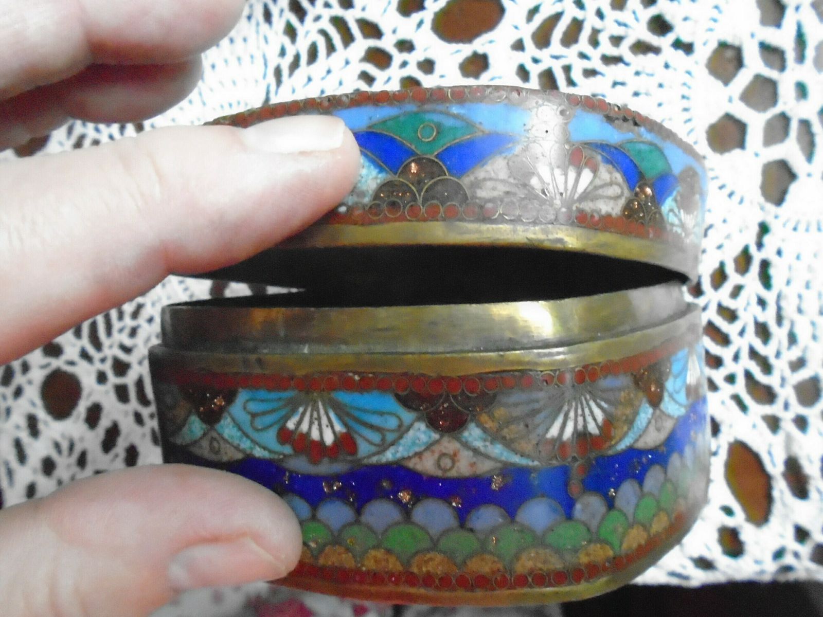 Antique Japanese Cloisonne Goldstone Enamelled Box, Meiji Period, 1868 1912 photo Home Decor