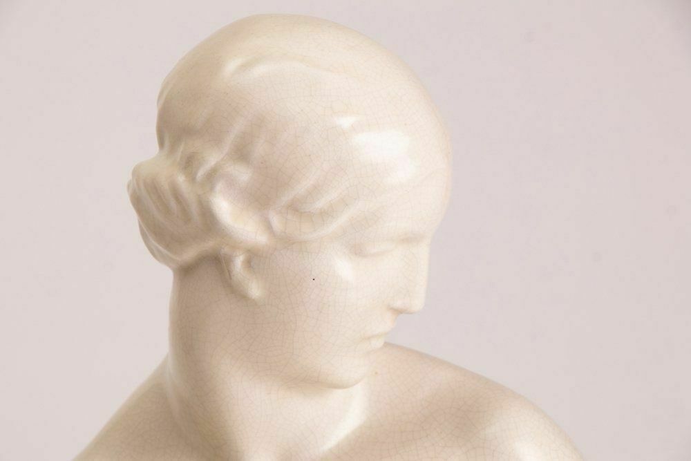 Orchies French Art Deco Craquele Model By Raymonde Guerbe C.1930 photo Home Decor
