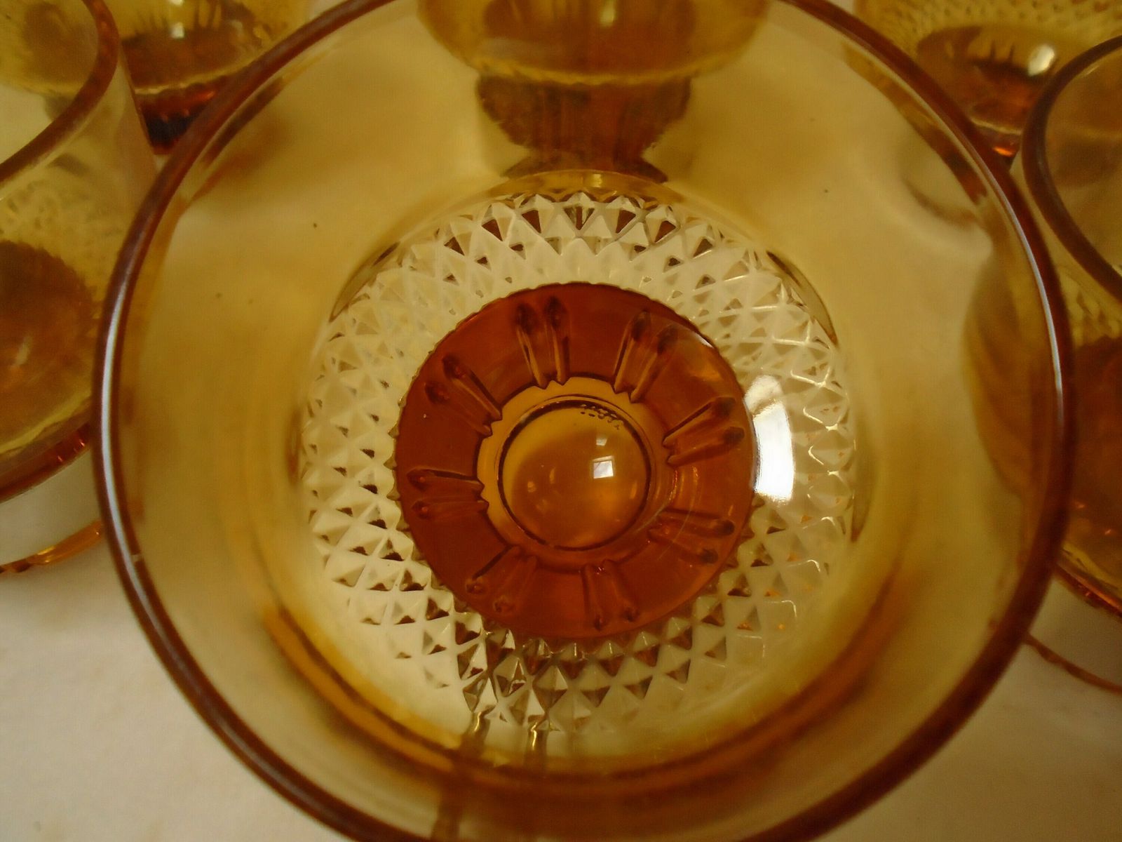 Six Amber Glass Espresso Cups With Metal Handles, Faceted Gold Glass Coffee Cups, Stackable Coffee Cups, Made In Italy photo 58.0